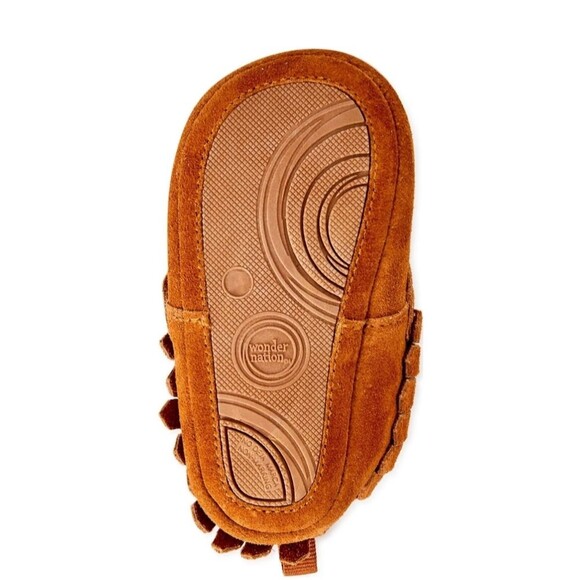 Wonder Nation Baby Boys Suede Moccasin Booties Size 6 - Picture 2 of 5
